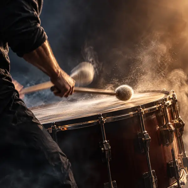 Abstract cover art for a rolling drum sound effect