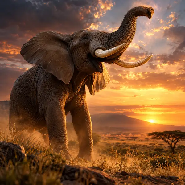 Abstract cover art for an elephant trumpet sound effect