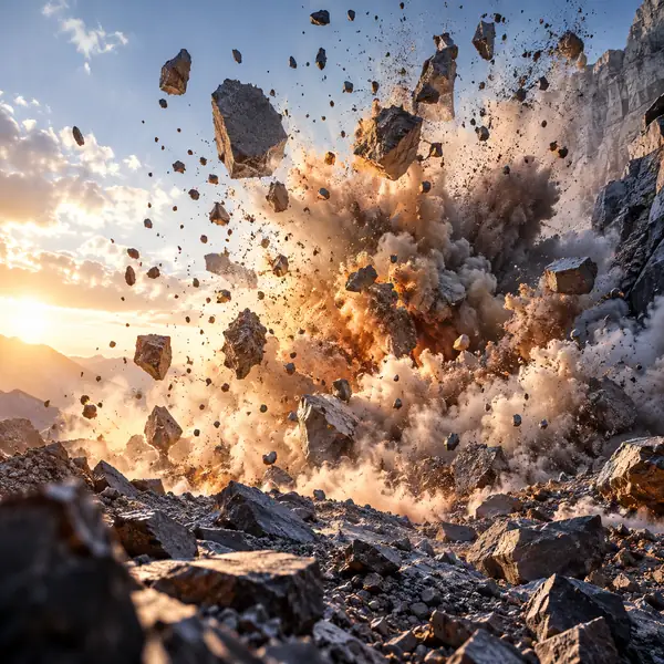 Abstract cover art for a rock explosion sound effect